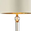 Table Lamp with Crystal Orb and Metal Stalk Support, Gold