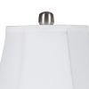 Turned Tubular Metal Body Table Lamp with Empire Shade, Silver
