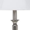 Turned Tubular Metal Body Table Lamp with Empire Shade, Silver