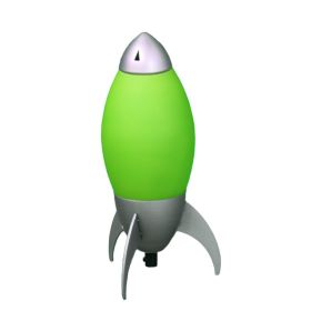 Kid Table Lamp with Rocket Design Silhouette, Green