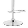 Metal and Faux Leather Adjustable Bar Stool, Black and Silver