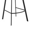26 Inch Leatherette and Metal Swivel Counter Stool, Black and Gray