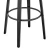 26 Inch Leatherette Barstool with Curved Back, Gray and Black