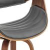 Swivel Bar Stool with Leatherette Bucket Seat, Gray