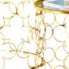 2 Piece Round Nesting Table with Lattice Metal Base, Gold