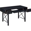 Computer Desk with 2 Drawers and Keyboard Tray, Black