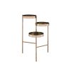 Plant Stand with 3 Tier Design and Folding Metal Frame, Gold