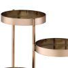 Plant Stand with 3 Tier Design and Folding Metal Frame, Gold