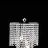 Table Lamp with Droplet Crystal Accents and Sleek Support, Silver