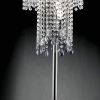 Table Lamp with Droplet Crystal Accents and Sleek Support, Silver