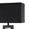 Table Lamp with Embedded Glass Panel, Black