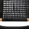 Accent Chair with Rope Woven Seat and Wooden Frame, Brown and Black