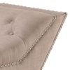 Bench with Button Tufted Details and Nailhead Trim, Beige