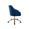 Office Chair with Padded Swivel Seat and Tufted Design, Navy Blue
