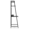 Office Desk with 2 Upper Shelves and Metal Legs, Black and Gray