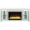 TV Stand with Fireplace and LED, Silver and Black