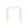 End Table with Metal Tube Legs, White and Gold