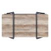 Coffee Table with Wooden Top and Mesh Shelf, Brown and Black