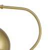 25 Inch Metal Curved Desk Lamp, Adjustable Dome Shade, Brass