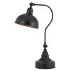 25 Inch Metal Curved Desk Lamp, Adjustable Shade, Bronze Black