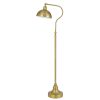 60 Inch Metal Curved Floor Lamp, Adjustable Dome Shade, Brass