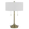 20 Inch Metal Table Lamp with Pull Chain Switch, Brass