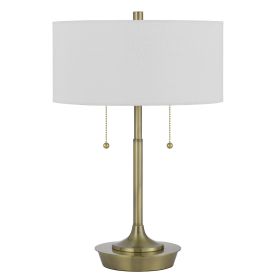 20 Inch Metal Table Lamp with Pull Chain Switch, Brass