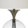 46 Inch Metal And Glass Globe Table Lamp, Dimmer, Brass Finish