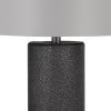 27 Inch Ceramic Table Lamp, Faux Leather Wrapped, Dimmer, Gray
