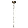 24 Inch Rattan Pendant Chandelier, Natural Brown, Brass