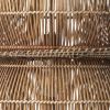 24 Inch Rattan Pendant Chandelier, Natural Brown, Brass