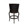Hugo 29 Inch 360-Degree Swivel Barstool, Wood, Open Rolled Arms, Black