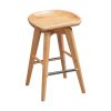 Esme 24 Inch Swivel Counter Stool with Contour Seat, Wood, Natural Brown