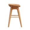 Esme 24 Inch Swivel Counter Stool with Contour Seat, Wood, Natural Brown