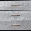 San 19 Inch Glamorous Style Nightstand, 3 Drawers, Black, Silver, Gold
