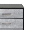 San 19 Inch Glamorous Style Nightstand, 3 Drawers, Black, Silver, Gold