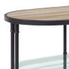 Ley 47 Inch Wood Coffee Table, Oblong, Industrial Design, Oak