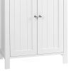 Deavan 31 Inch Wood Bathroom Storage Cabinet, 2 Doors, Plank Style, White