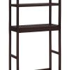Glenn 64 Inch 3 Tier Bathroom Organizer, Bamboo, Adjustable Shelves, Brown