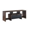 Elle 60 Inch TV Media Entertainment Console, 3 Compartments, Drawer, Walnut