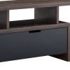 Elle 60 Inch TV Media Entertainment Console, 3 Compartments, Drawer, Walnut
