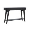 Lue 47 Inch Wood Console Sofa Table, 1 Drawer, Bottom Shelf, Black