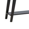 Lue 47 Inch Wood Console Sofa Table, 1 Drawer, Bottom Shelf, Black