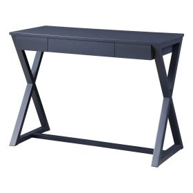 Mary 42 Inch Wood Console Sideboard Desk with Center Drawer, Gray