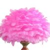 Lily 24 Inch Metal Glam Feather Table Lamp, Candlestick, 40W, Pink, Gold