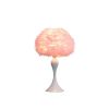 Lily 24 Inch Metal Glam Feather Table Lamp, Candlestick, 40W, Pink, White