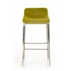 Cid 30 Inch Modern Bar Stool, Low Back, Metal Legs, Set of 2, Green