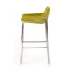 Cid 30 Inch Modern Bar Stool, Low Back, Metal Legs, Set of 2, Green