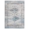 Nyx 10 x 8 Large Soft Fabric Floor Area Rug, Vintage Blue Border Design
