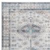 Nyx 10 x 8 Large Soft Fabric Floor Area Rug, Vintage Blue Border Design